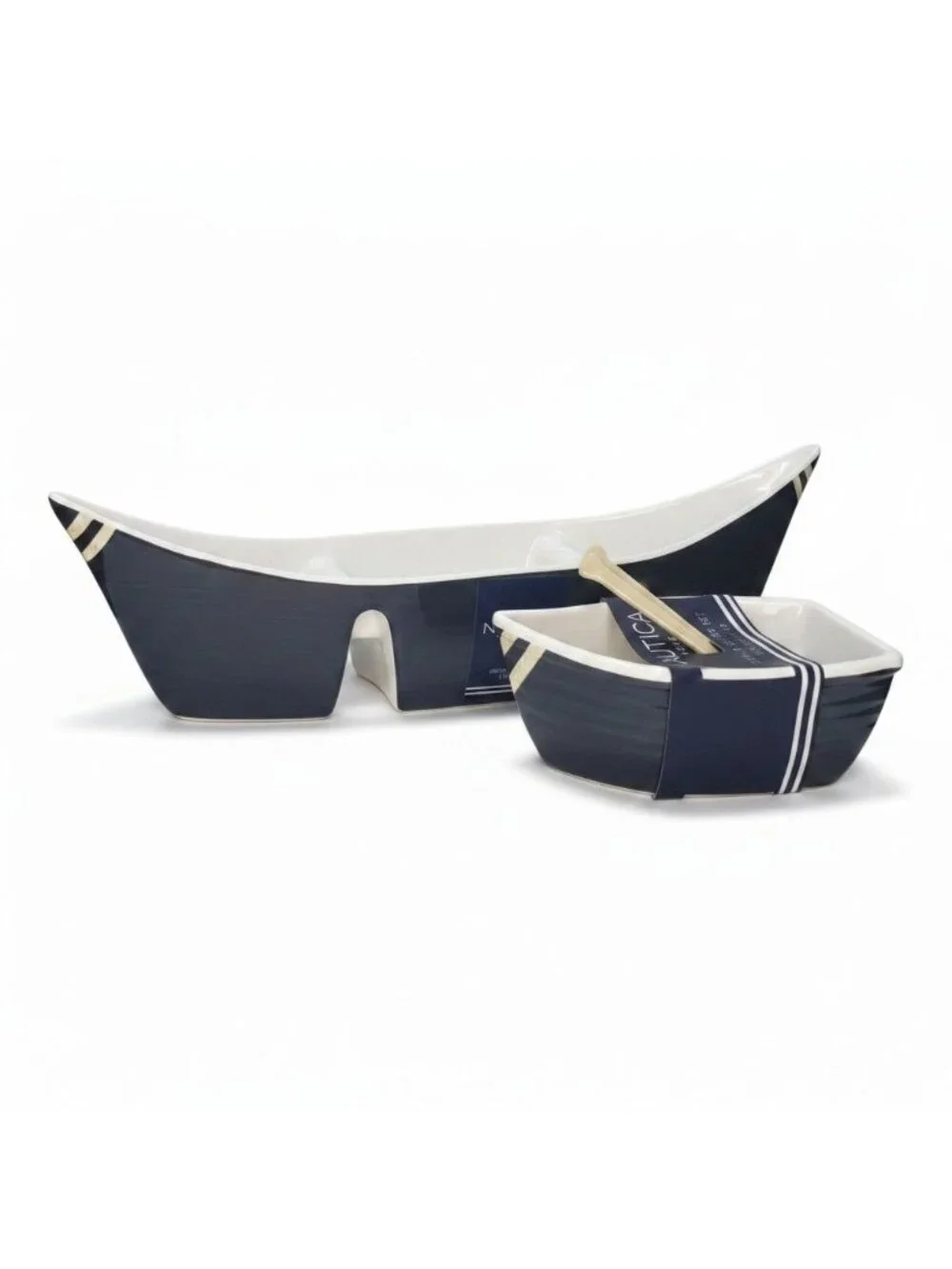 Nautica Home Rowboat & Oar Melamine Condiment Tray Set - Brand New Lot 2